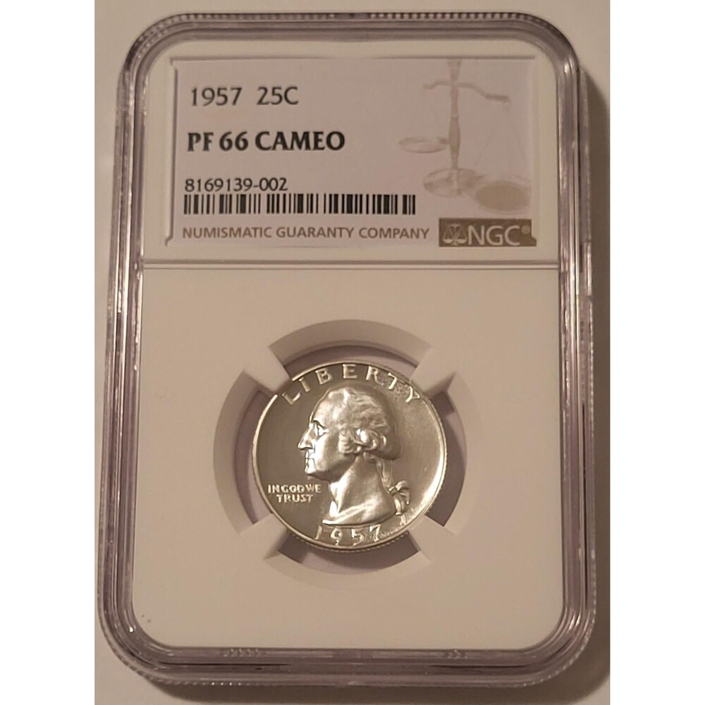 1957 Washington Quarter Proof PF66 Cameo NGC